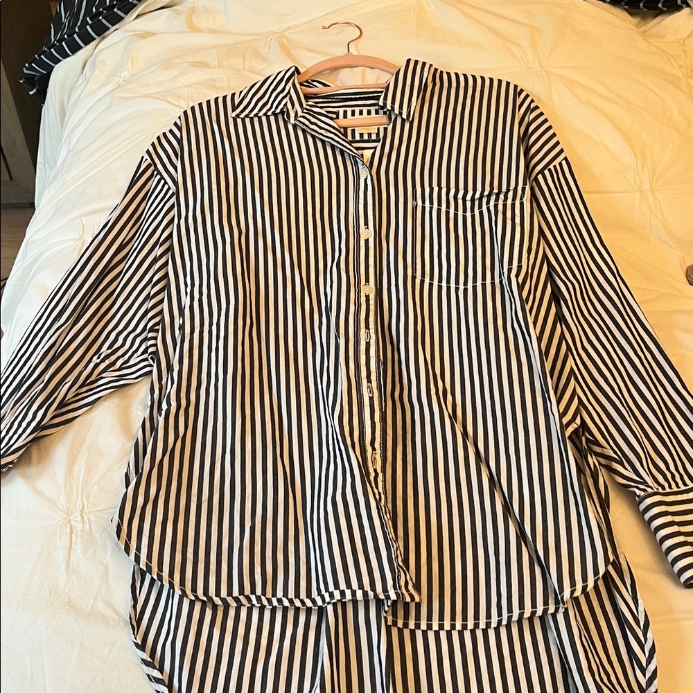 Anthropologie Maeve Black and White Striped Blouse - Picture 3 of 5